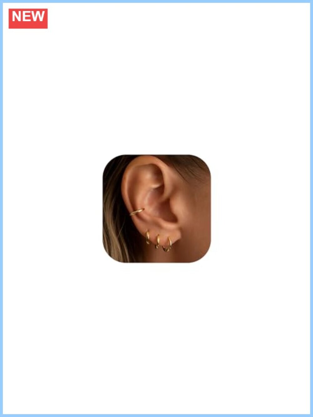 Small Gold Hoop Huggie Earrings Set Stack for Women Non Tarnish